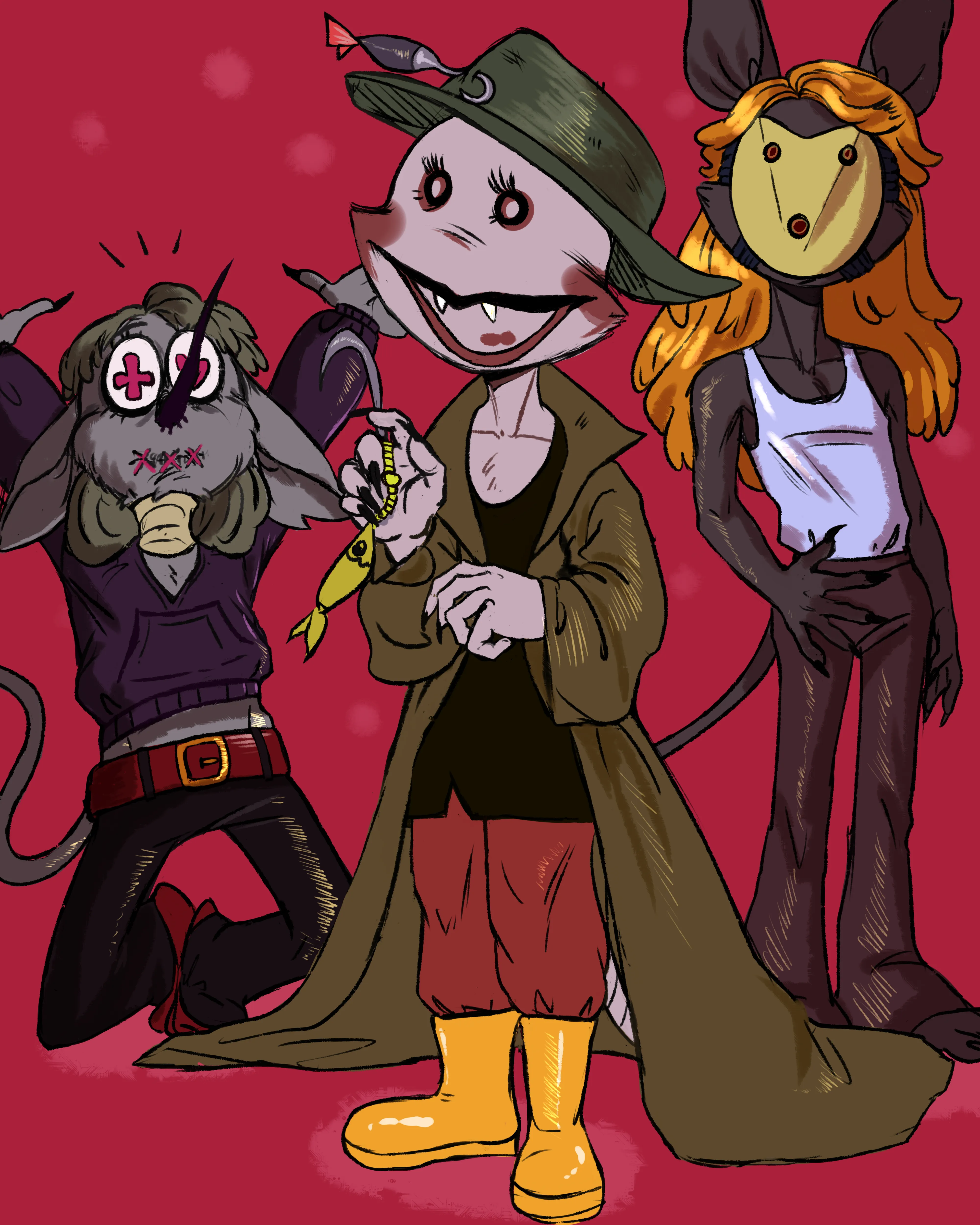 Сын старухи в образе рыбака со своими друзьями Сын старухи в образе рыбака со своими друзьями